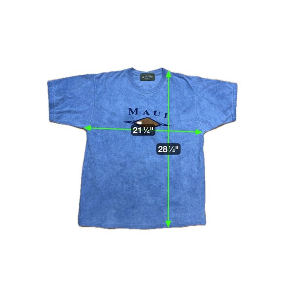 Yesterdays Sportswear Maui Hawaii T-Shirt Large Blue Tie-Dye Graphic Crewneck So - Picture 7 of 7